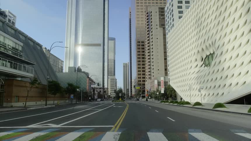The empty inner downtown city is displayed
