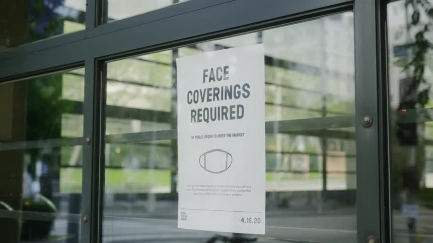 A building with a window with a sign on it