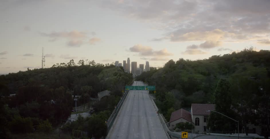 Empty highway in Los Angeles
