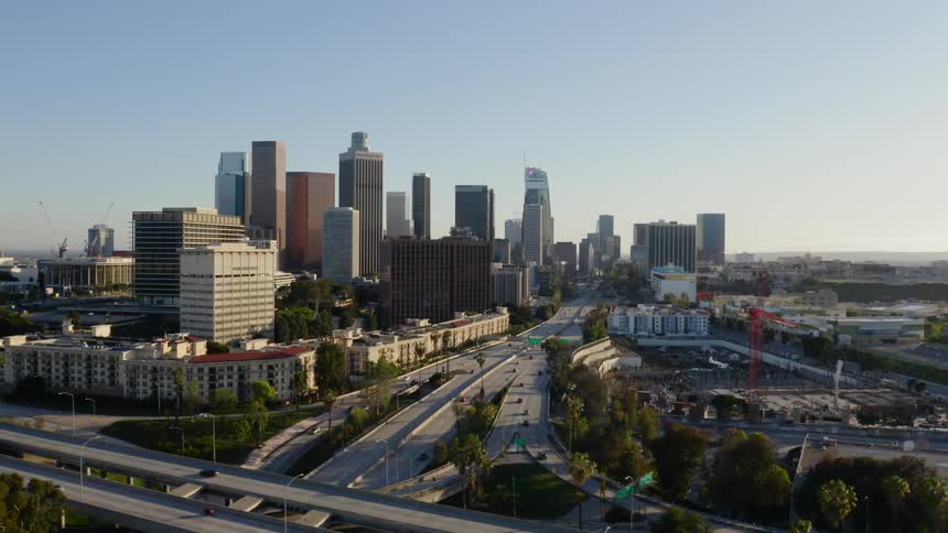 Sunny Downtown Los Angeles Aerial