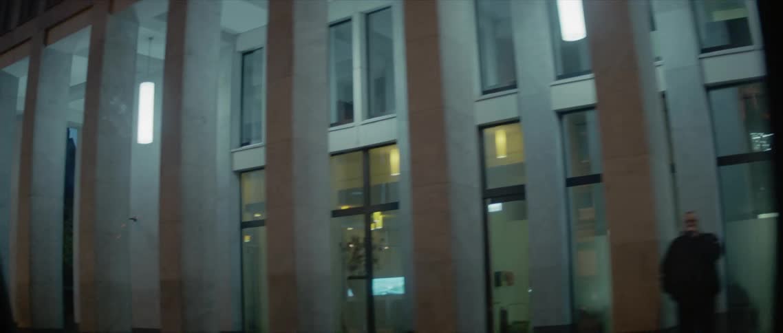 The building at night