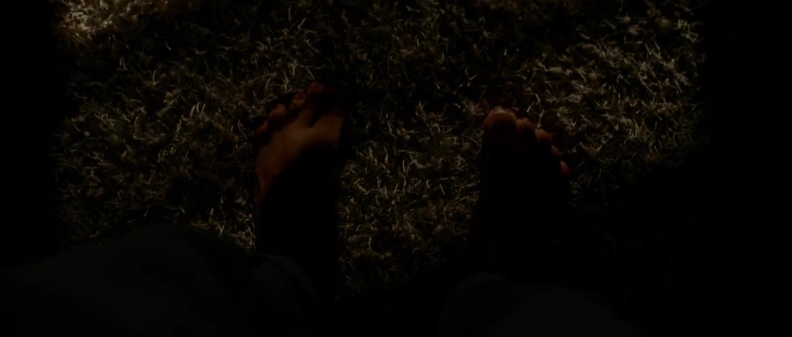 Birds eye view of a mans feet
