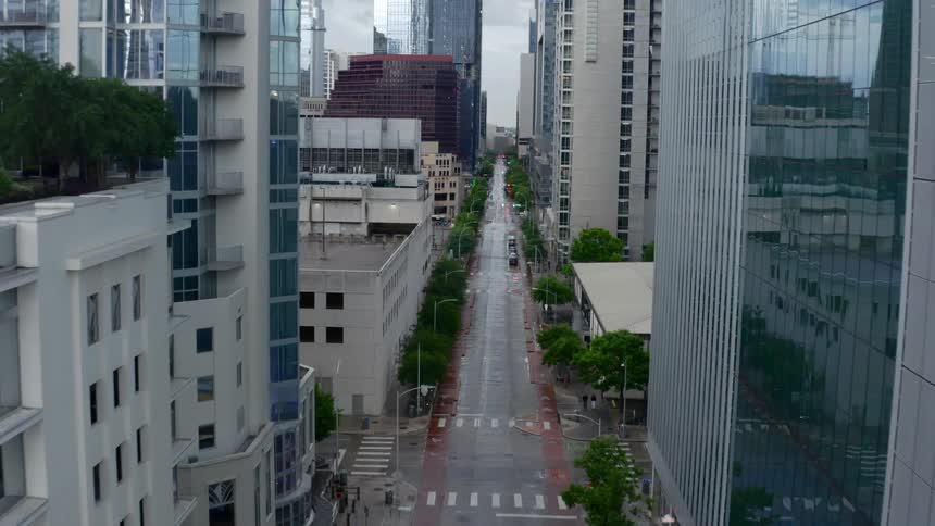 A city street sits empty