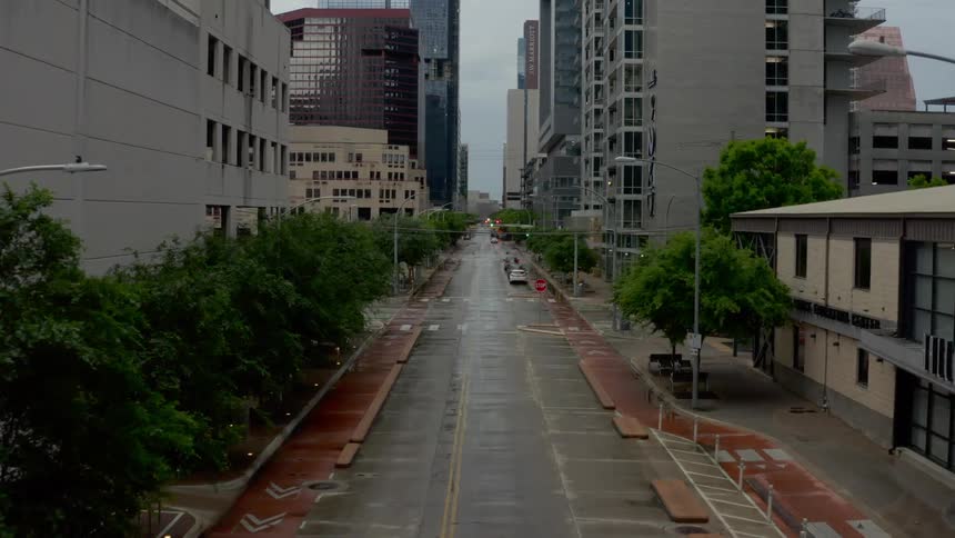 The street is empty downtown