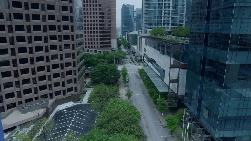 A city street sits empty