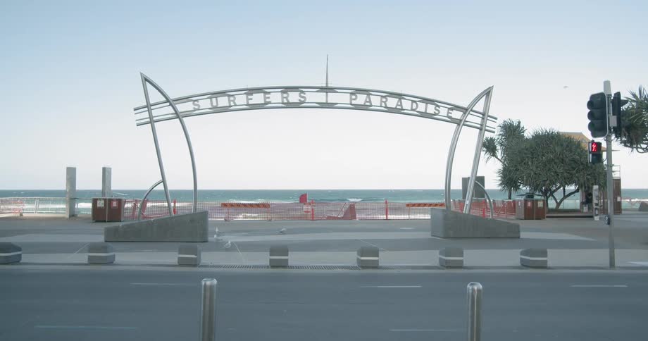 A closed off beach