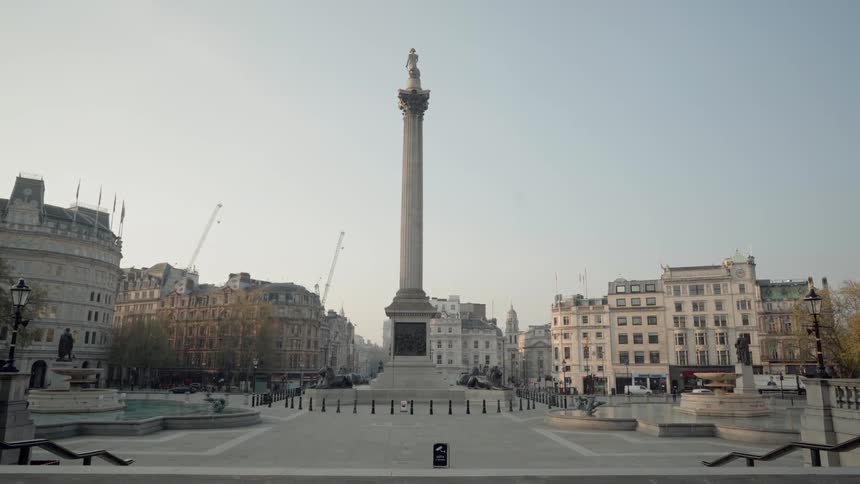 The statue sits high