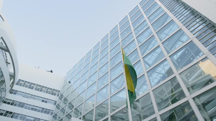 The outside of office buildings