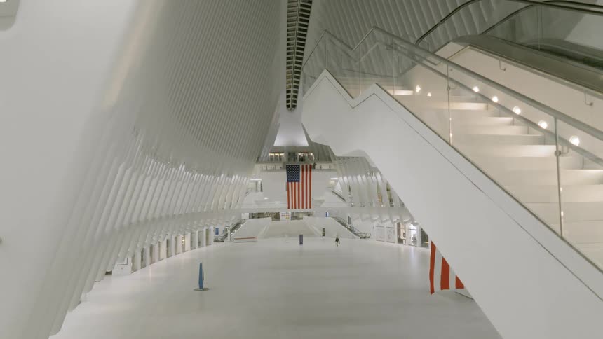 The station is empty on both floors