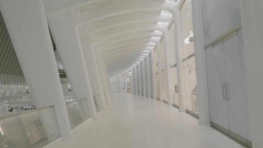 The hall on the second floor is empty