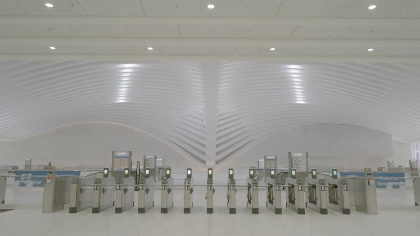 Turn stiles in an empty station