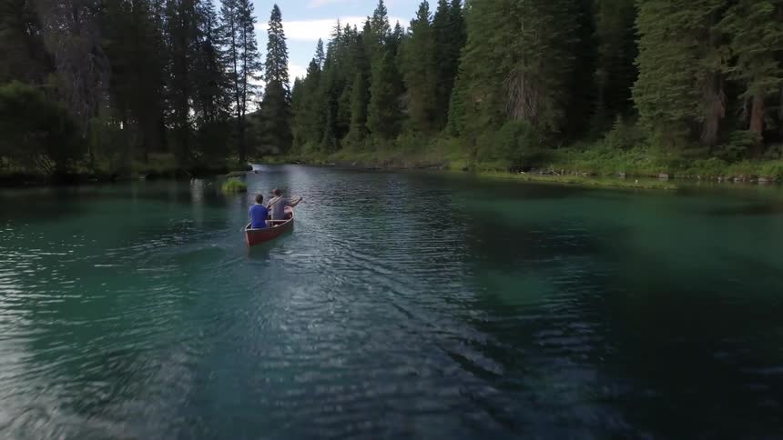 People canoeing in river
