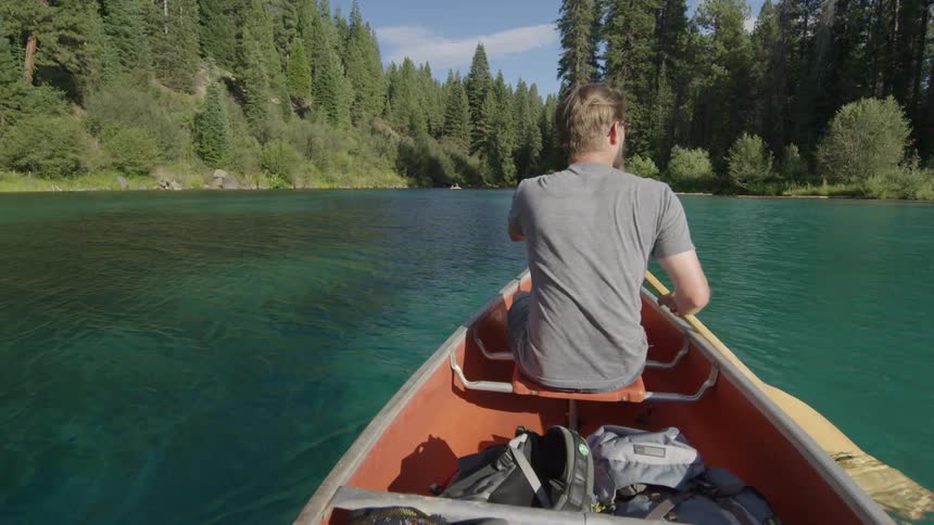 A man in a kayak on a sunny day