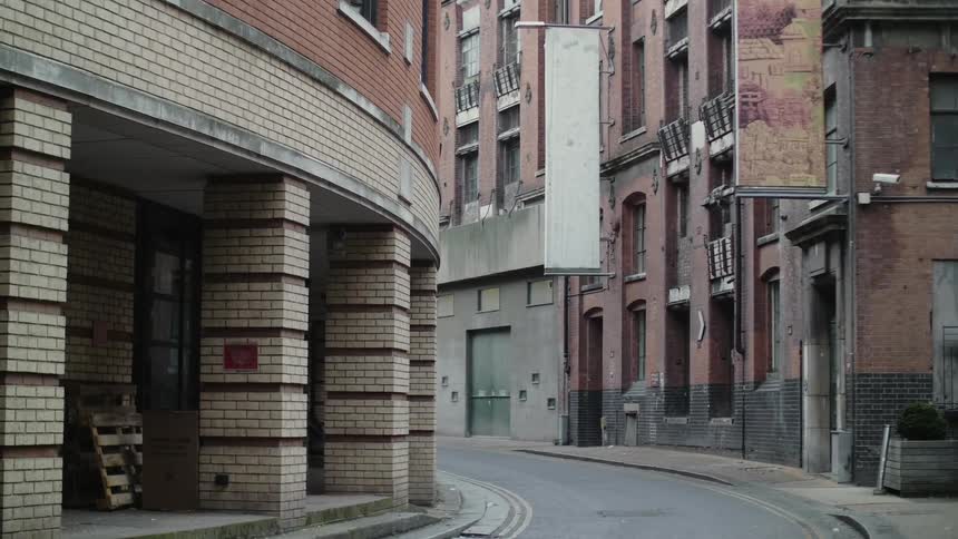 A quiet street in a neighborhood