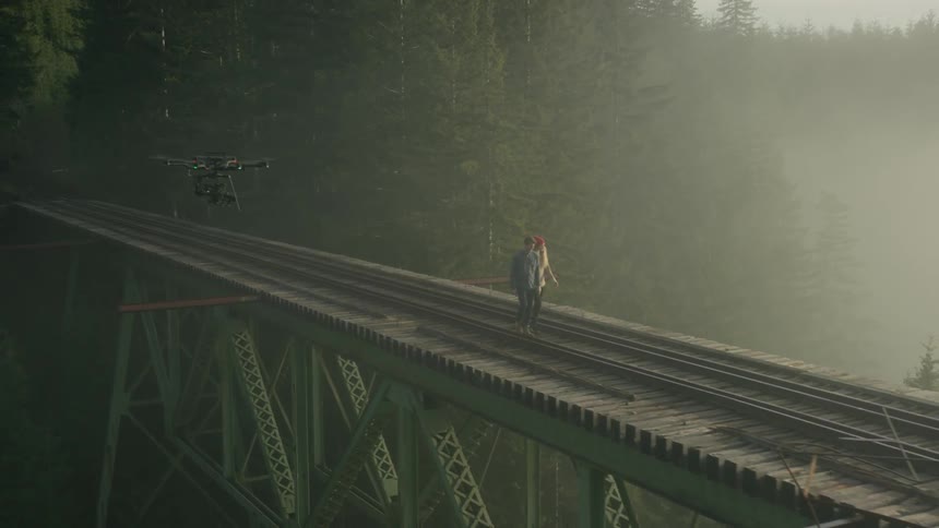 Drone Flying Through Nature