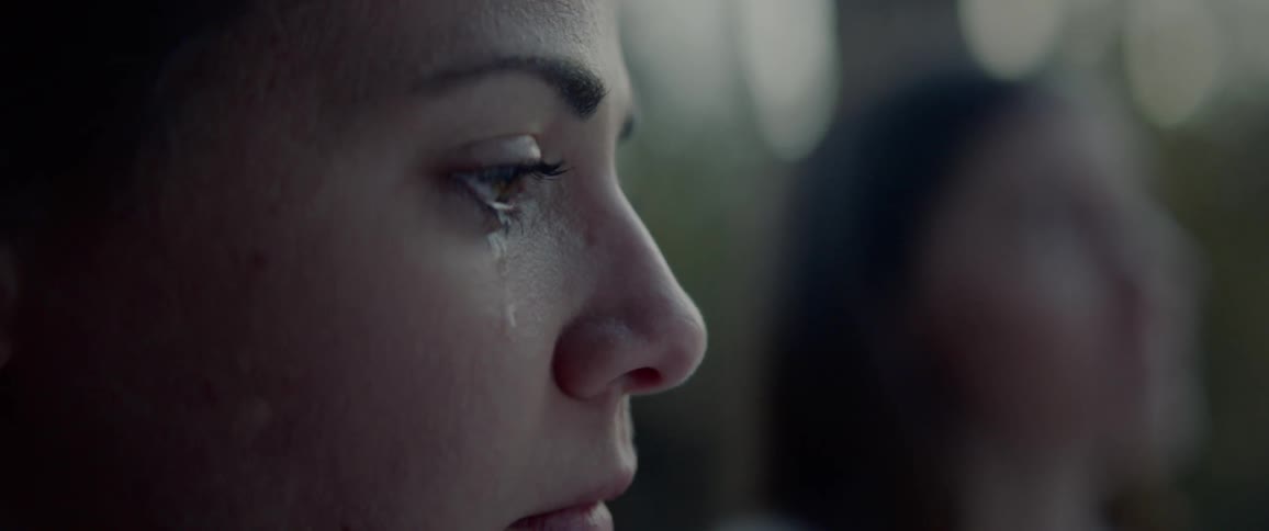 A woman is crying