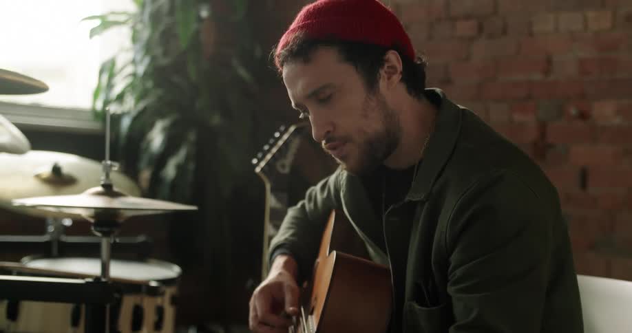 The man writes music