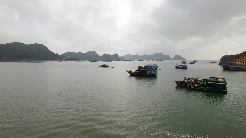 Boats sitting in the water