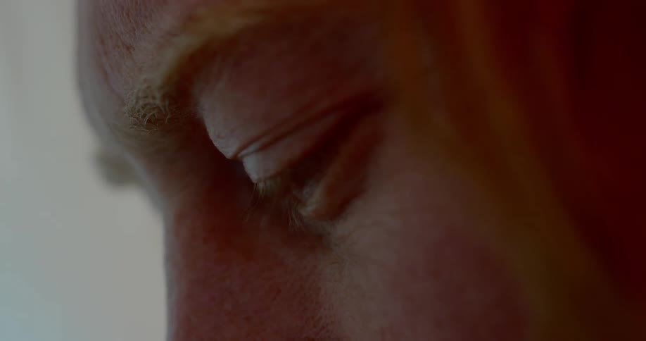 Close up view of a white mans face