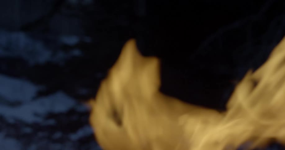 Close up of flames burning outdoors