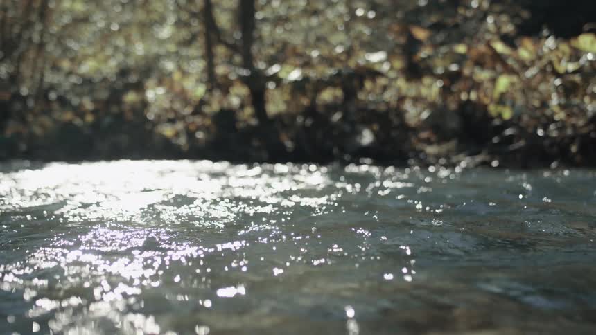 Water flowing in a river