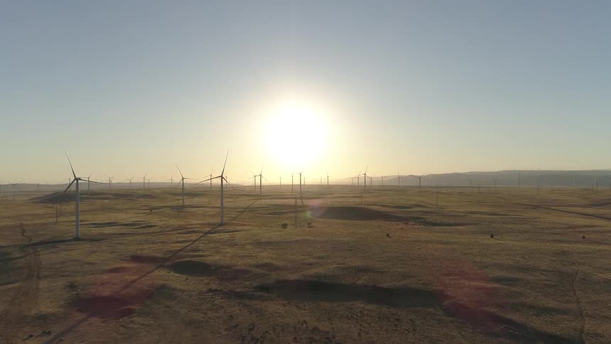 Wind turbines in the desert are not spinning