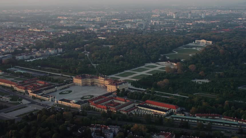 The city is lined with thick forests