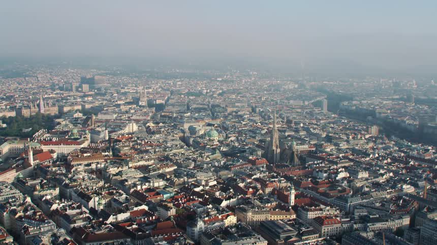 Aerial view of vienna with its tourist attractions
