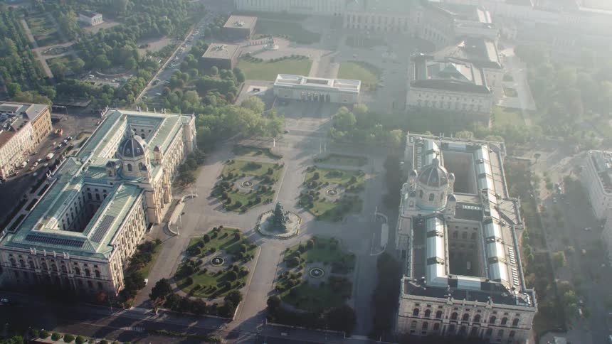 Low lying clouds obscure part of ornate government complex building