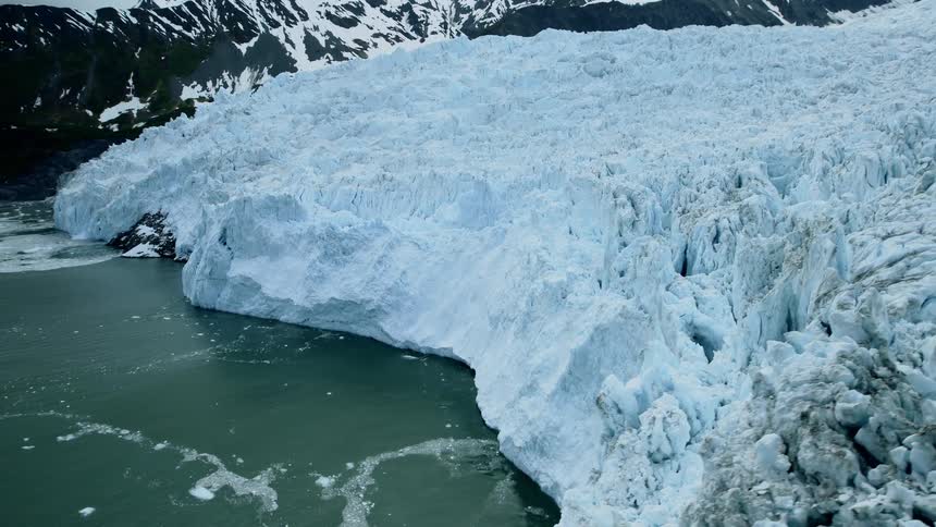 A large iceberg in the ocean