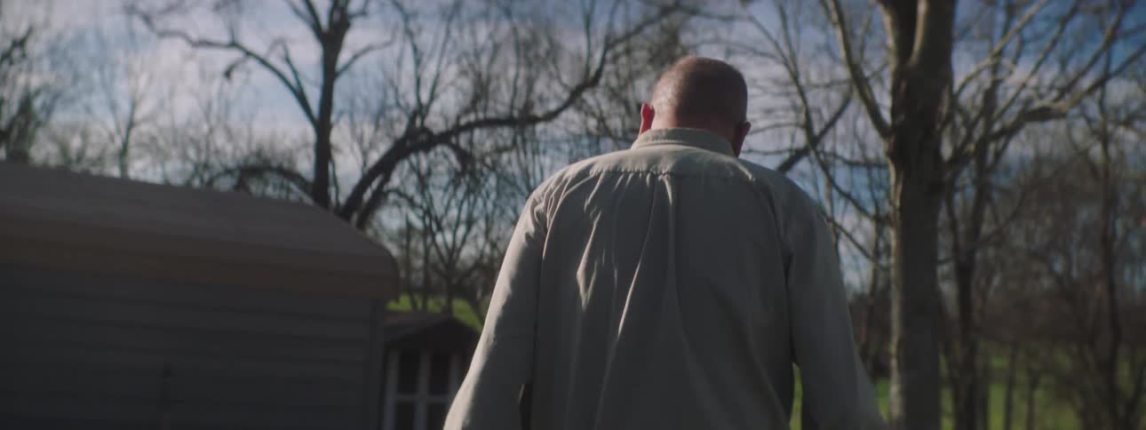 A man walking outside