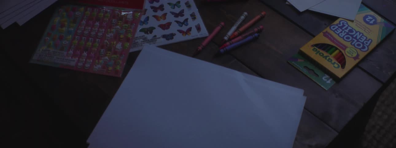 Art supplies on a table