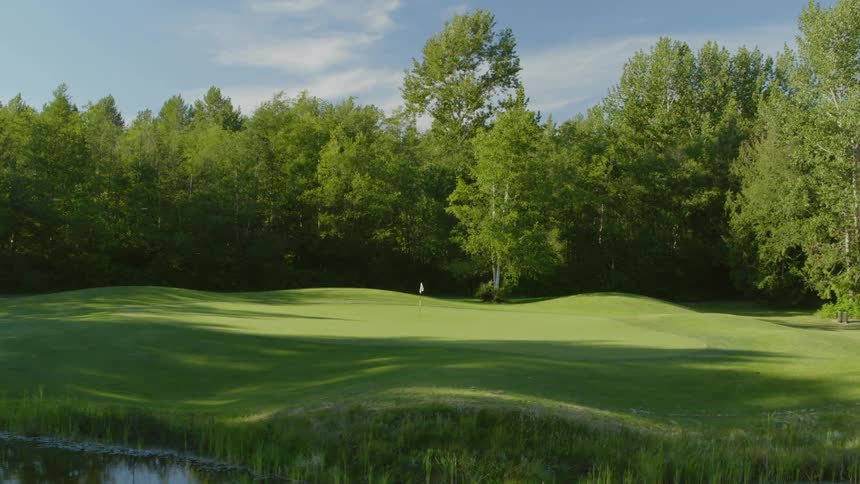 A flag on a golf course
