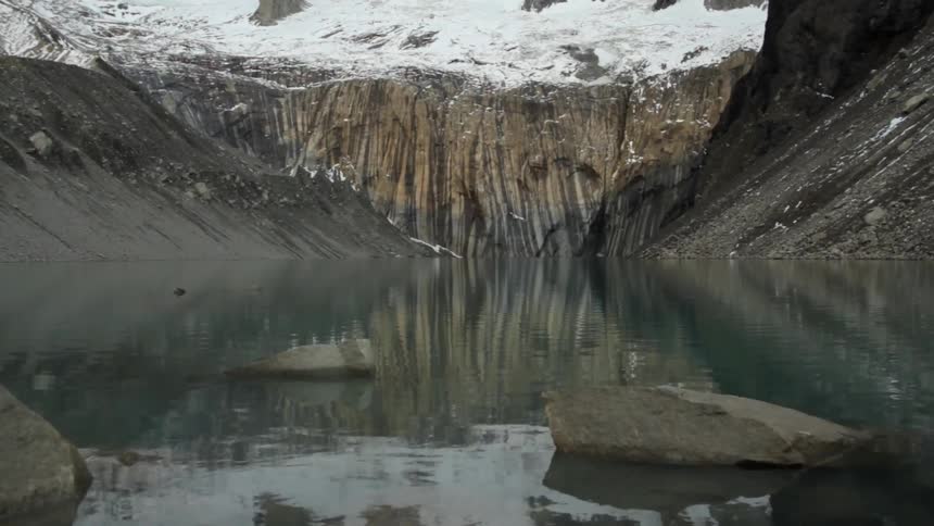 A mountain lake in the winter