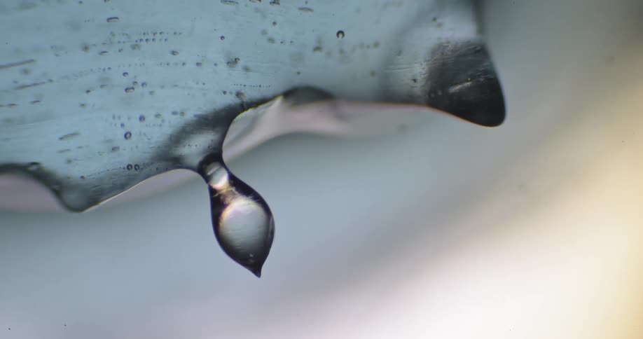 Liquid drips down slowly