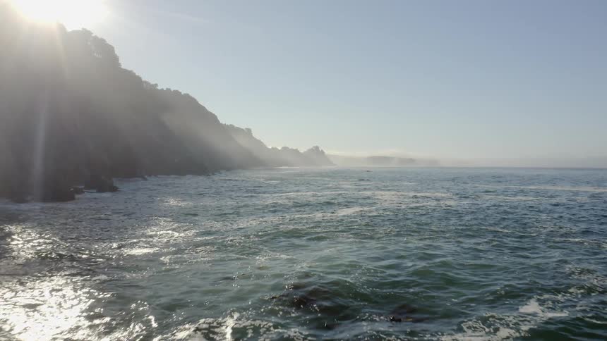 A cliff along the water