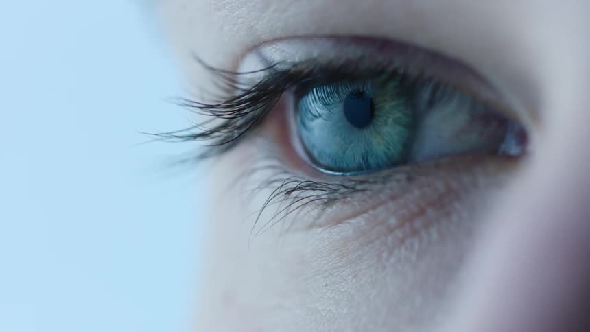 An eyeball moves slightly in its socket