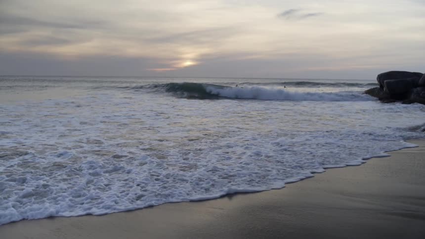 Ocean waves are moving towards the coast