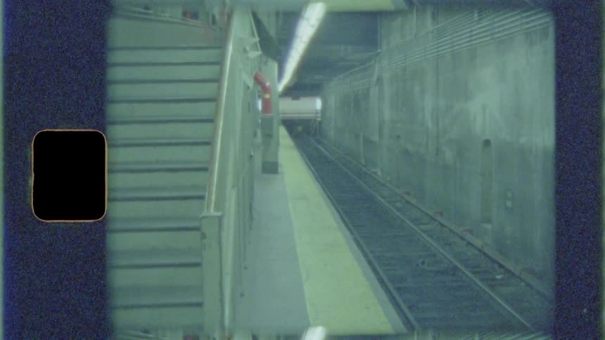 Train tracks in a station