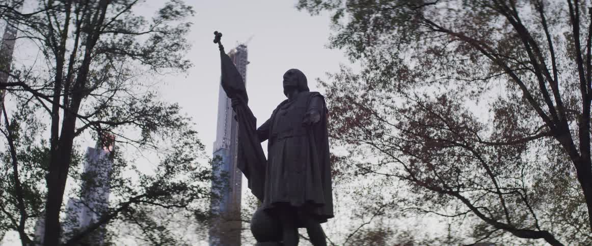 A statue in a park