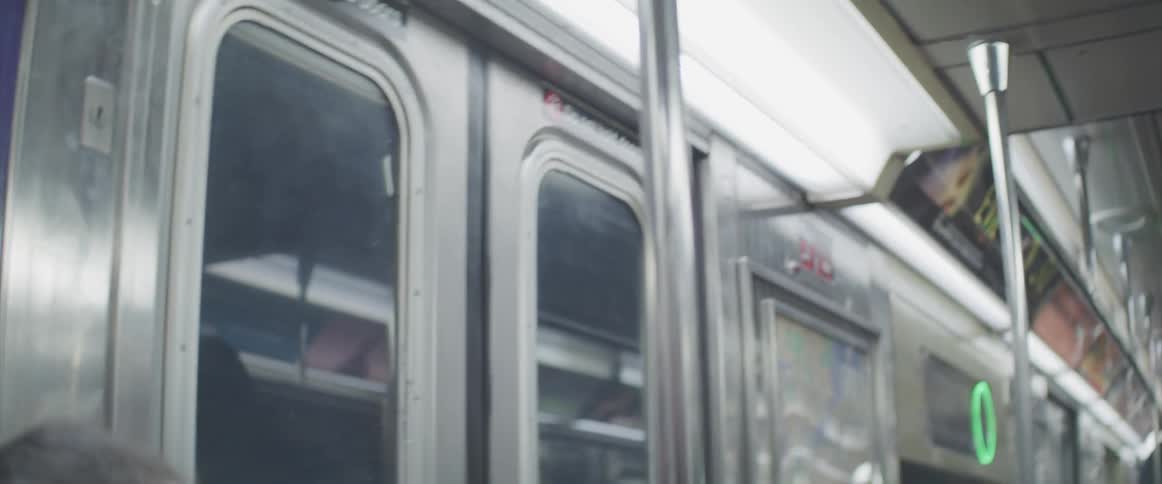 A subway car bounces as it moves