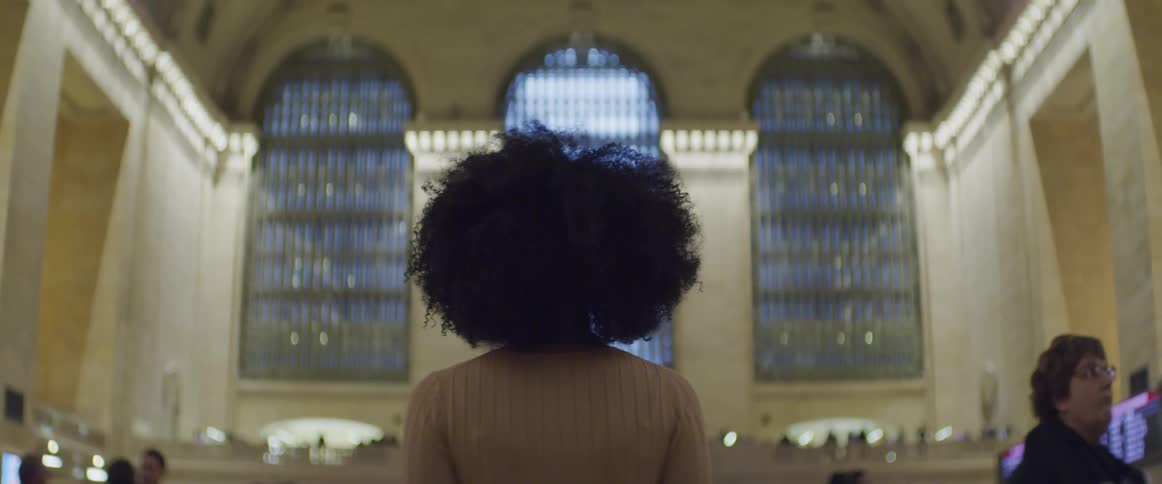 People in a train station