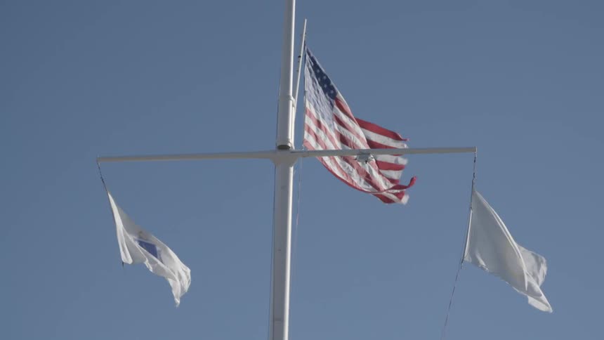 Flags blowing in the breeze