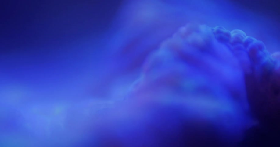 The blue clouds form