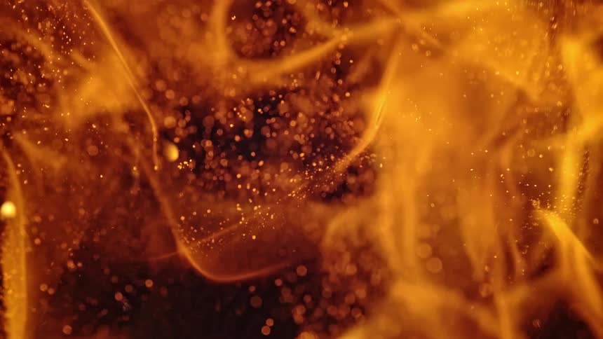 A small fire burns