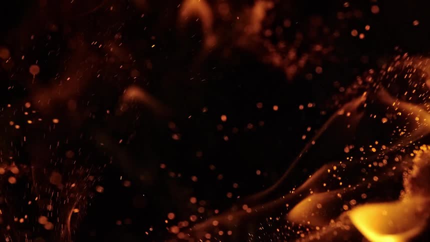 Flames burning in the darkness