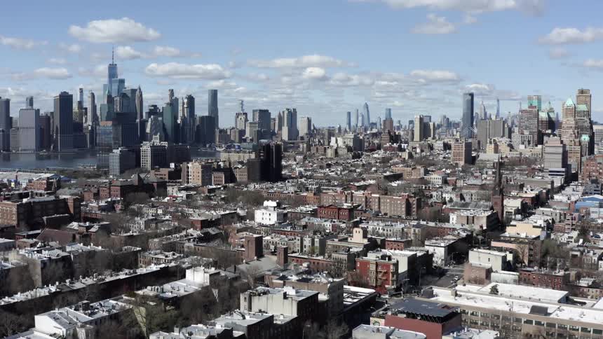 Aerial shot of a city