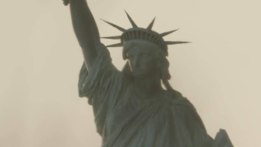 The statue of liberty monument on a hot day