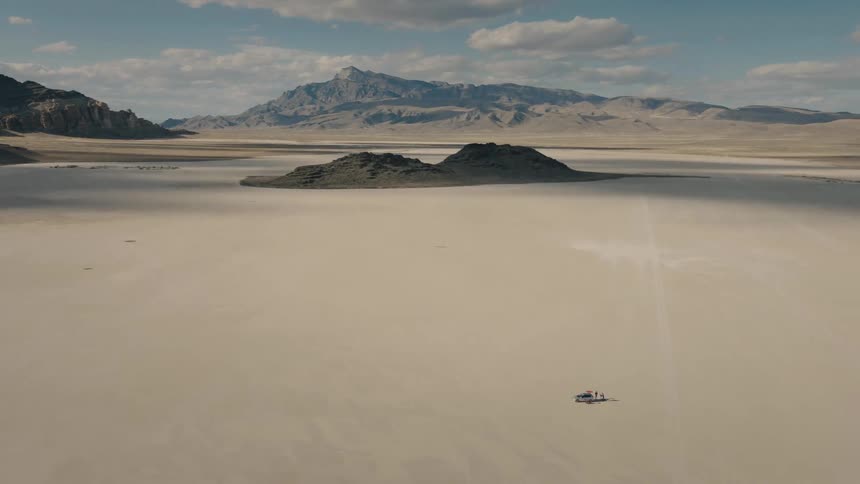 expansive dry lake bed desert