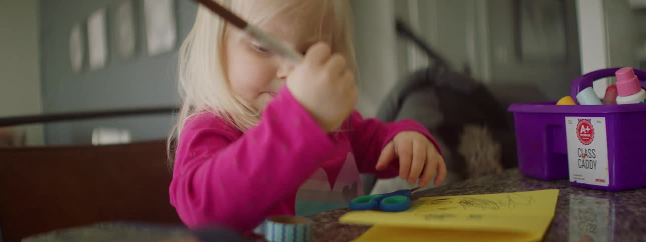 A child writing a card